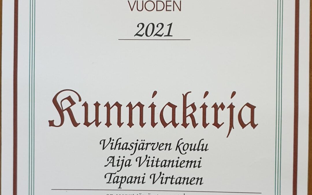 Ympäristöpalkinto Vihasjärven kansakoululle