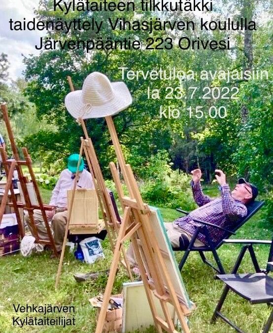 Kylätaiteen tilkkutäkki -näyttelyn avajaiset 23.7.2022