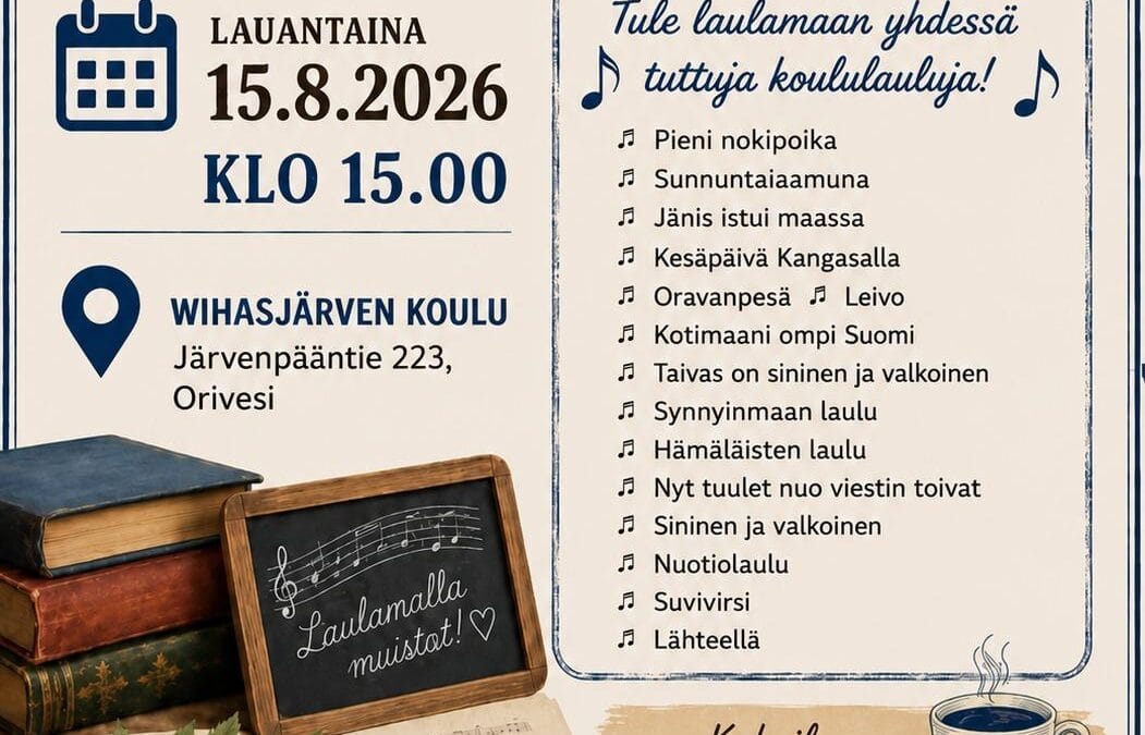 Syyskahvila ja koululaulut 15.8.2026